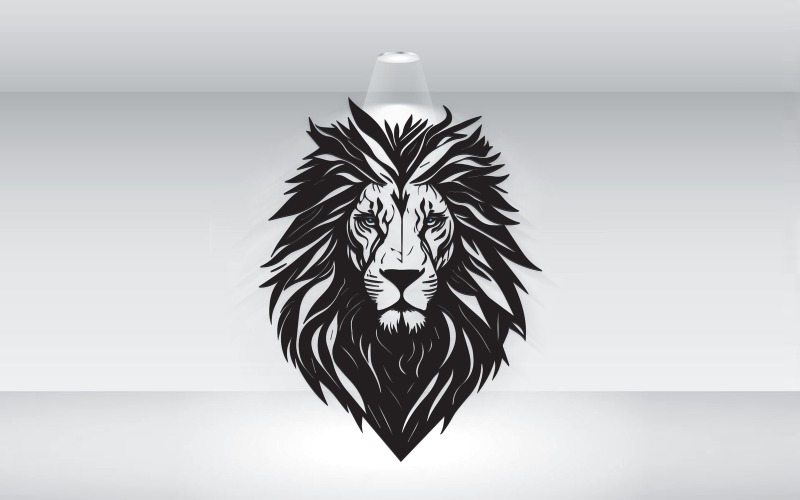 abstract detailed lion head vector logo original