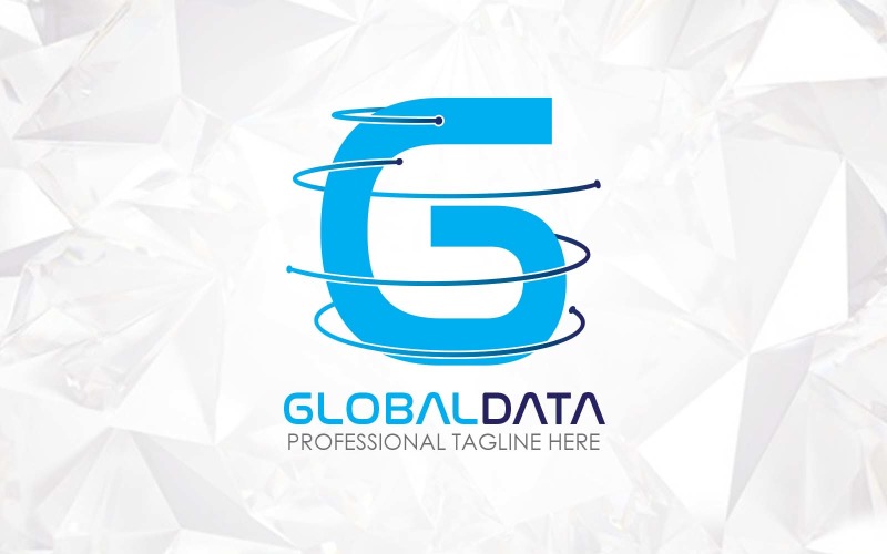 abstract global data g letter logo design brand identity original