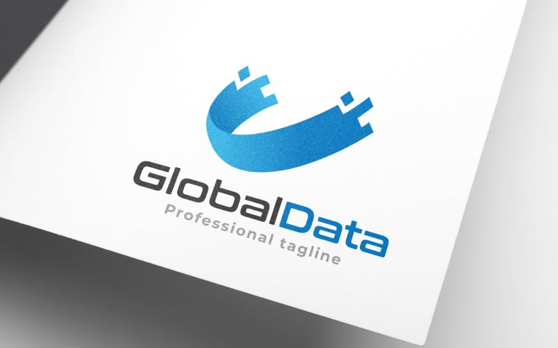 abstract global data logo design original