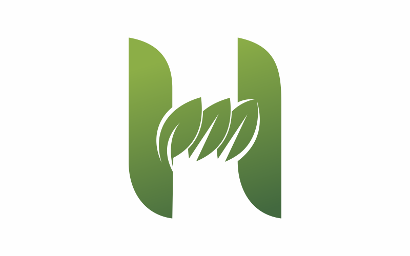 abstract green h letter logo template original