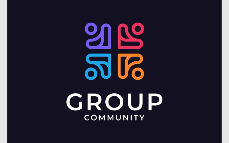 abstract group people community logo original