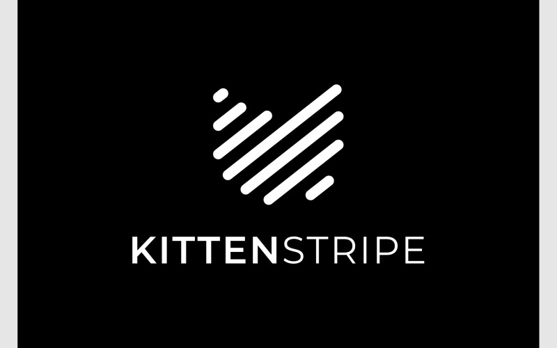 abstract kitten stripe line logo original