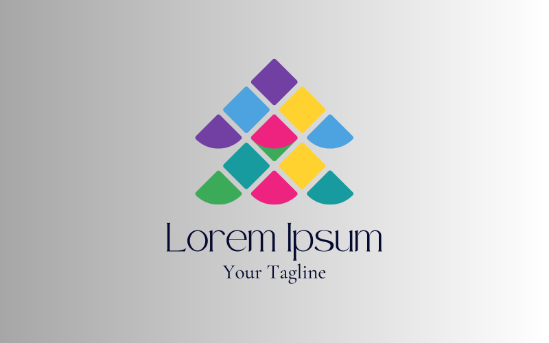 abstract logo multicolored shapes for company design original