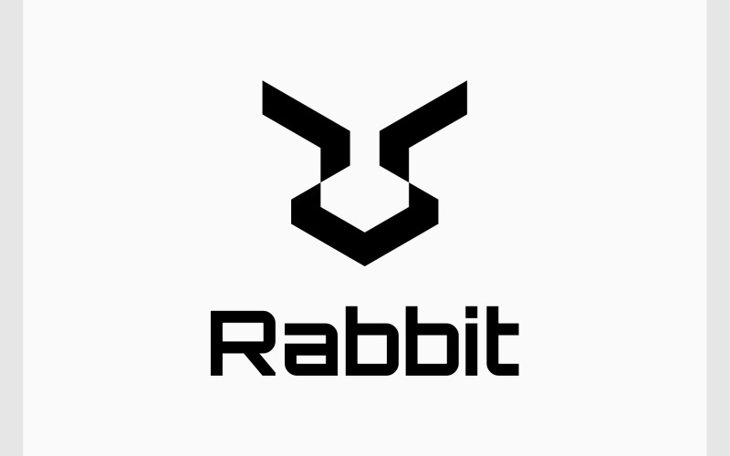 abstract rabbit modern logo original