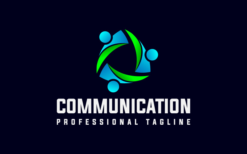 abstract social communication global leader logo design original