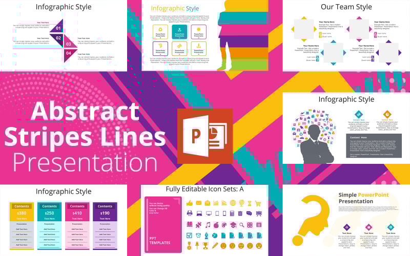 abstract stripes lines presentation powerpoint template original