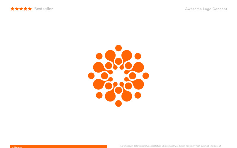 abstract sun or flower logo concept for business and it startup original
