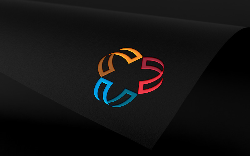 abstract tricolor modern colorful logo design template original