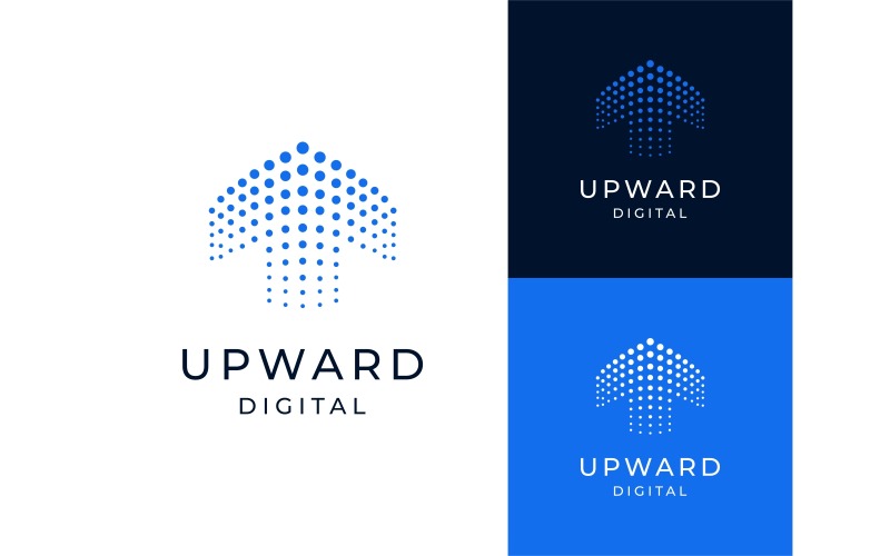 abstract upward dot logo illustration original