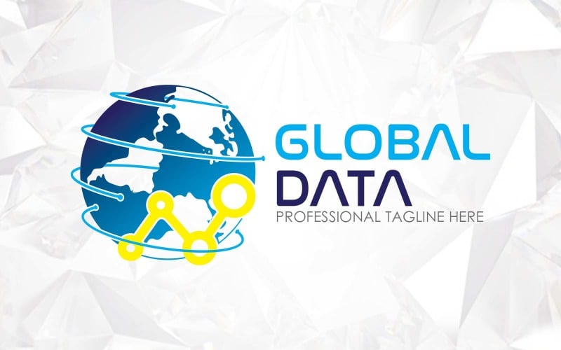 abstract world global data logo design brand identity original