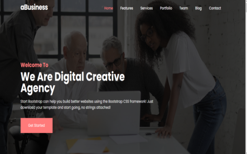 abusiness digital agency one page portfolio amp corporate business landing page template original