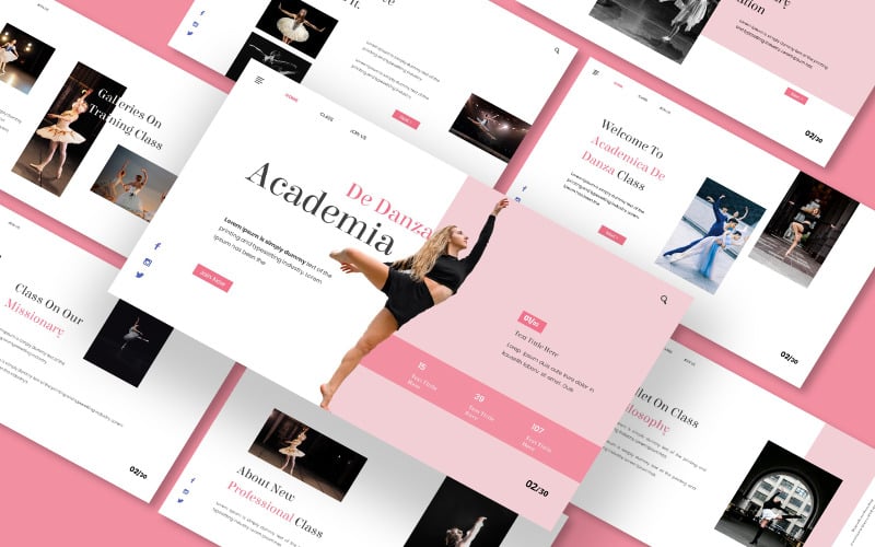 academia de danza powerpoint presentation template original