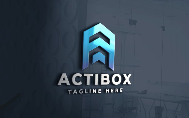 actibox letter a pro logo template original