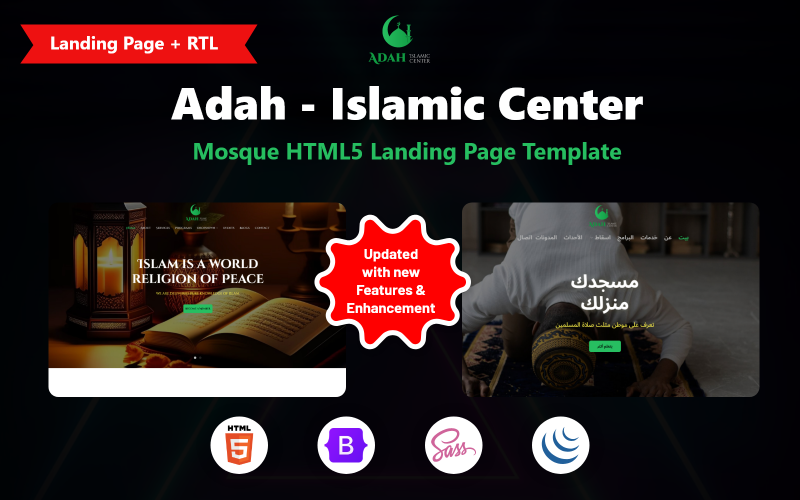 adah islamic center amp mosque html landing page template original