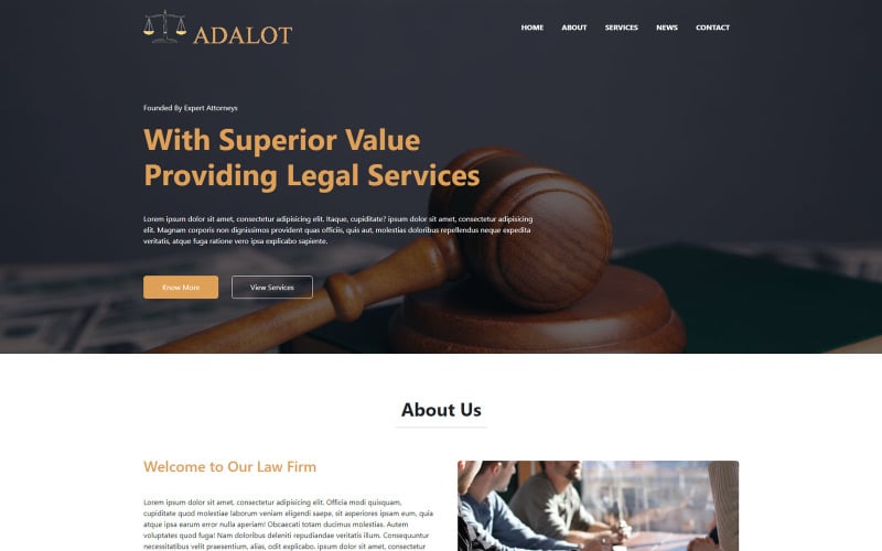 adalot law firm landing page template original