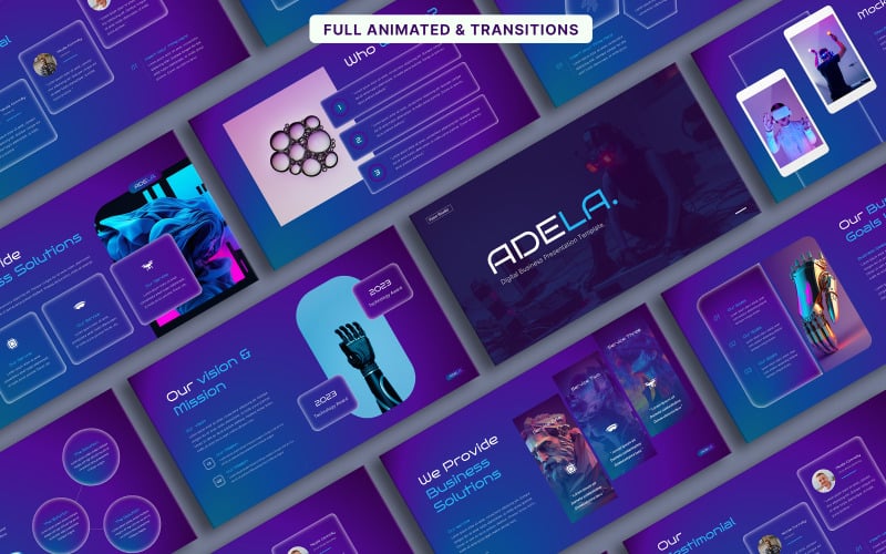 adela digital business powerpoint template original
