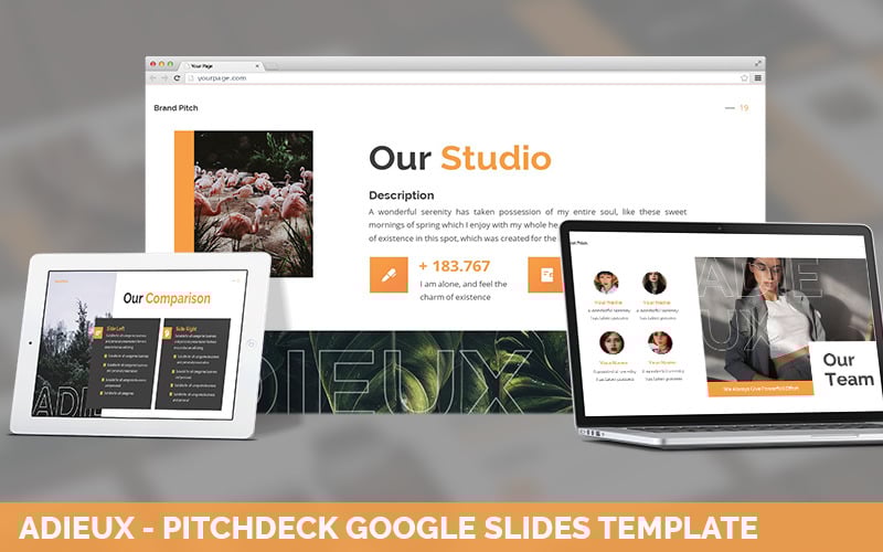 adieux pitchdeck powerpoint template original