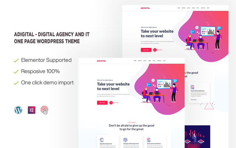 adigital digital agency and it one page wordpress theme original