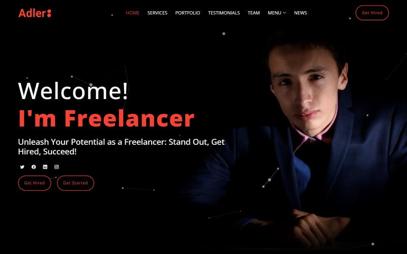 adler personal portfolio multi purpose responsive landing page template original
