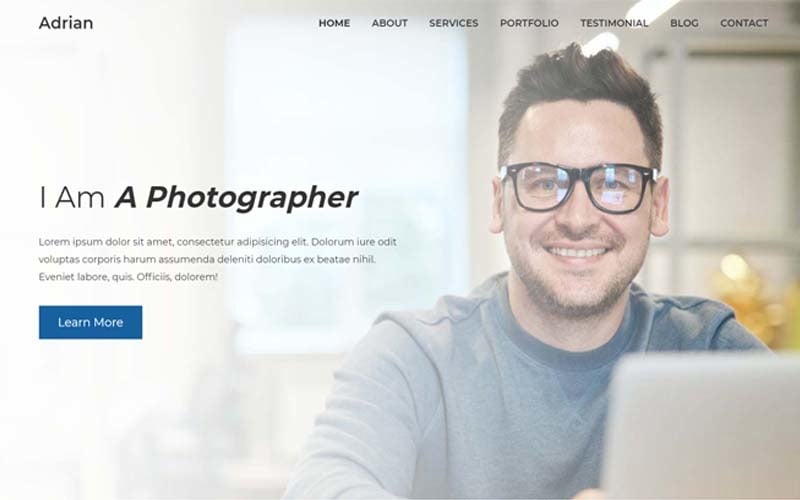 adrian personal portfolio landing page template original