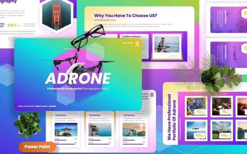 adrone drone aerial photography powerpoint templates original