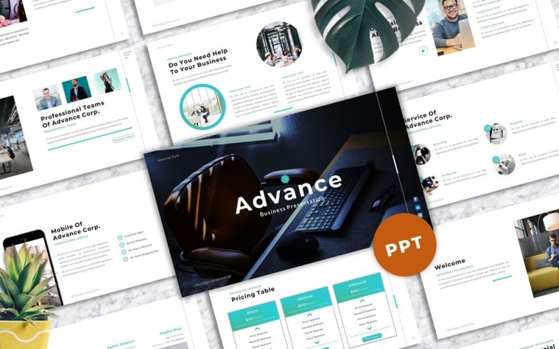 advance business powerpoint template original