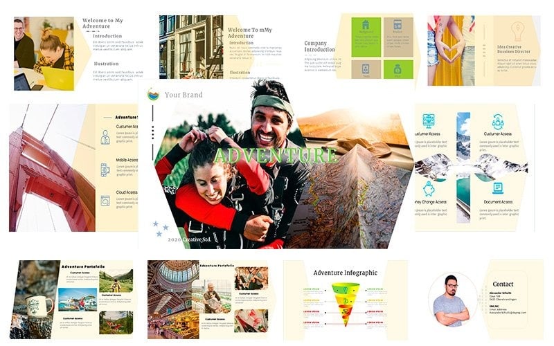 adventure creative and elegant presentation powerpoint template original