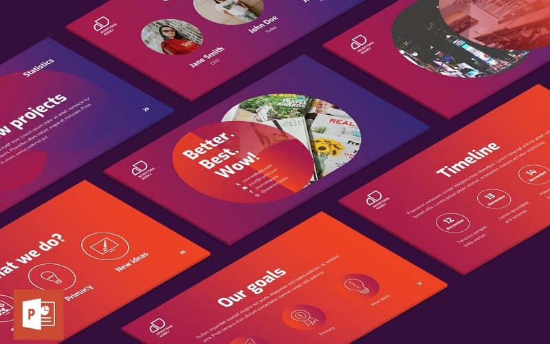 advertising agency presentation powerpoint template original