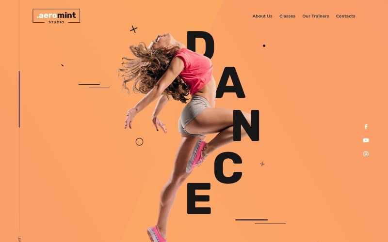 aeromint dance studio landing page template original