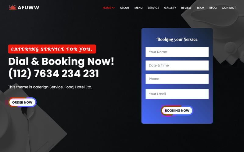 affuww restaurant amp catering service landing page template original