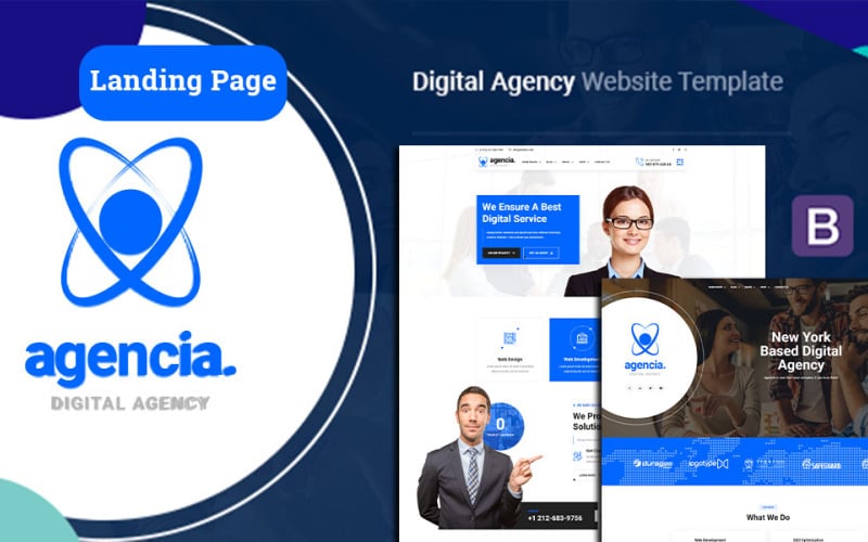 agencia digital agency landing page template original