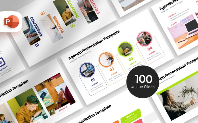 agenda infographic presentation template original