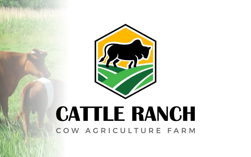 agriculture cattle ranch cow farm logo design original