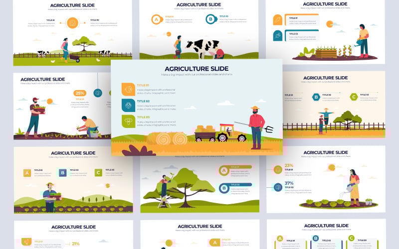 agriculture vector infographic powerpoint template original
