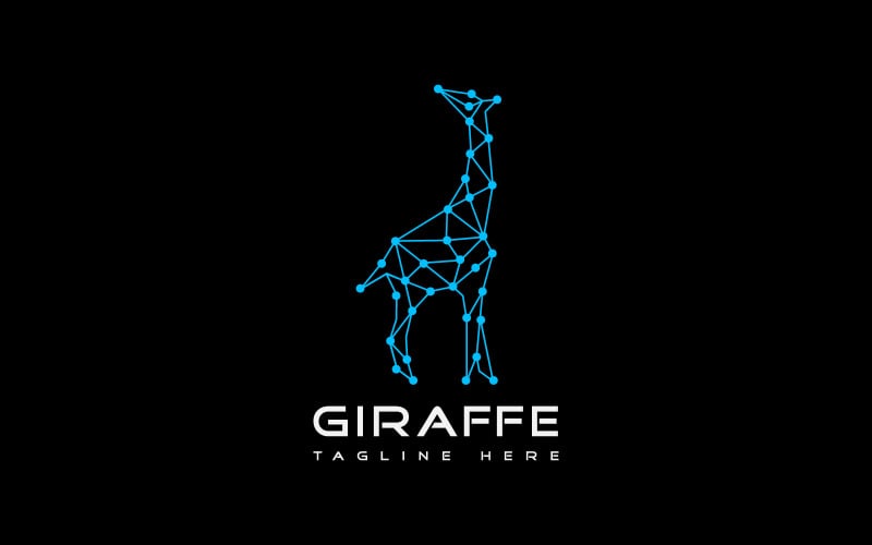 ai animal technology giraffe tech logo design original
