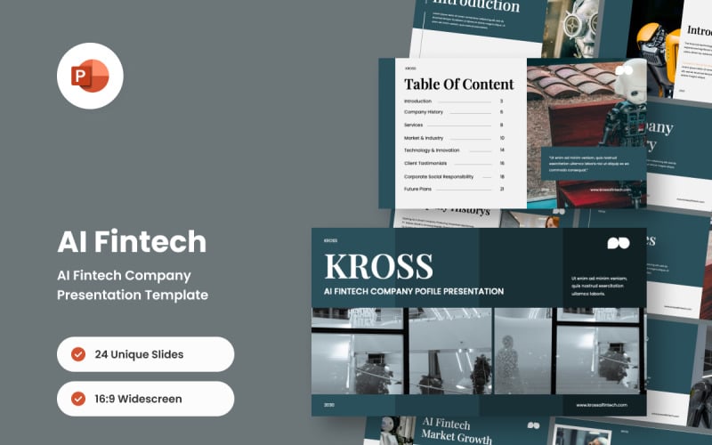 ai fintech powerpoint business presentation original