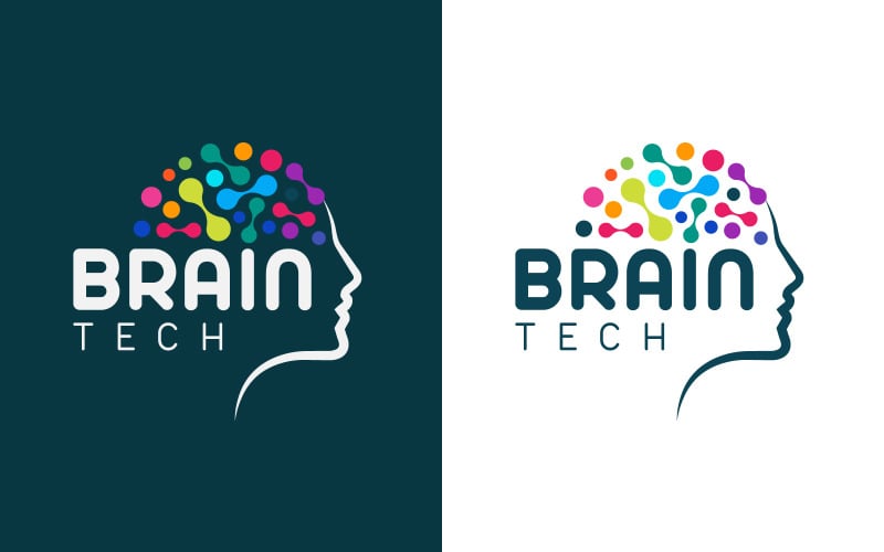 ai human brain technology logo design original