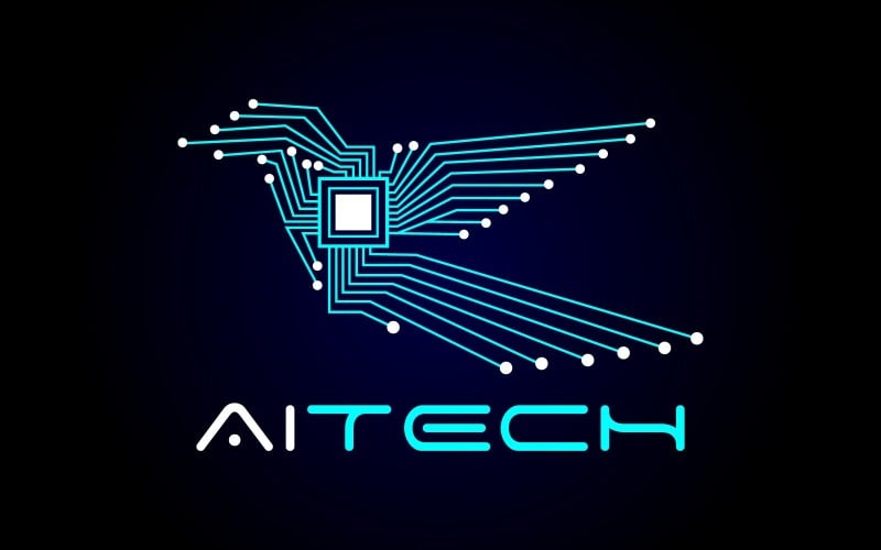 ai technology logo bird technology logo artificial logo computer chip logo circuit hardware logo original