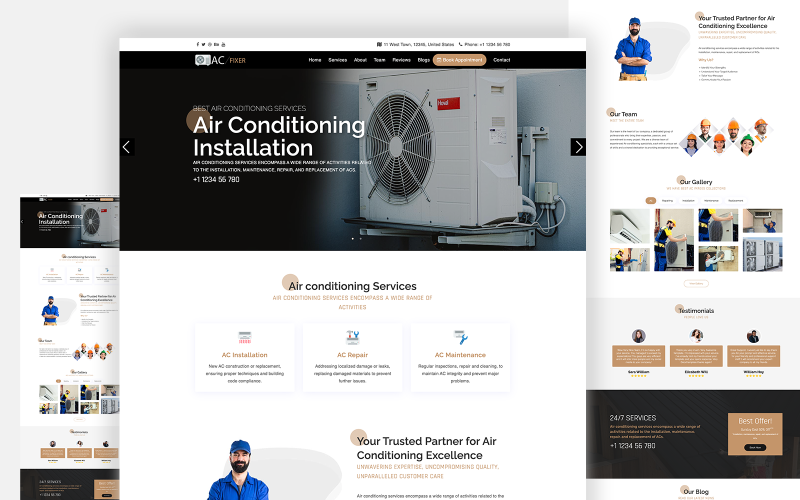aica air conditioning installation amp repair service html landing page template original
