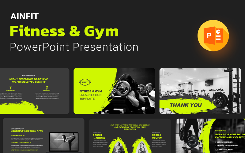 ainfit fitness amp gym presentation template original