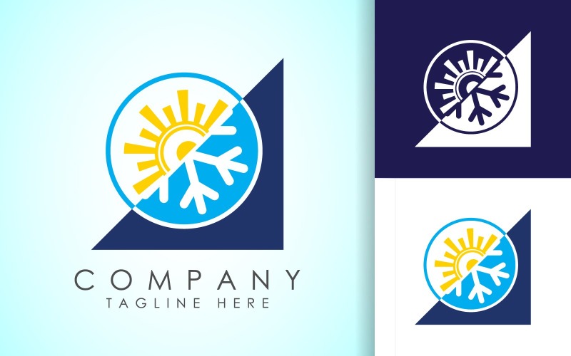 air conditioner logo hot and cold symbol original