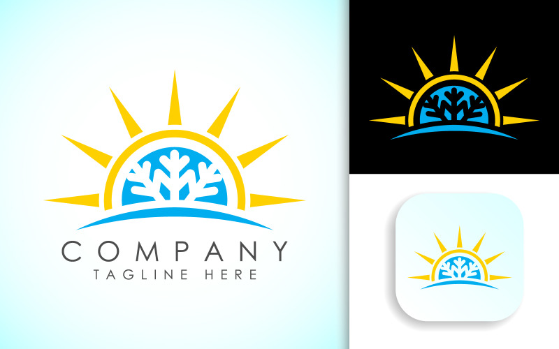 air conditioning logo hot and cold symbol original
