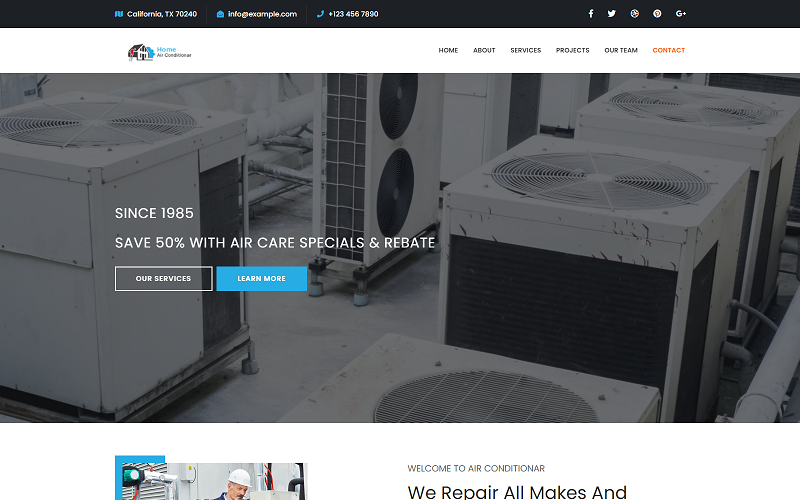 air conditioning maintenance services html template original