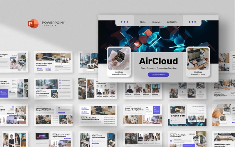 aircloud cloud computing powerpoint template original