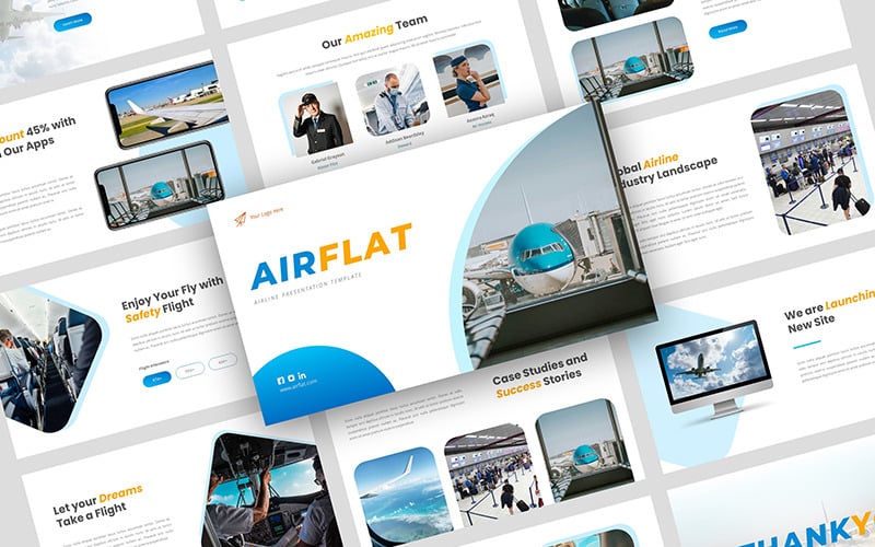 airflat airline presentation powerpoint template original