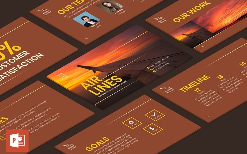 airlines aviation presentation powerpoint template original