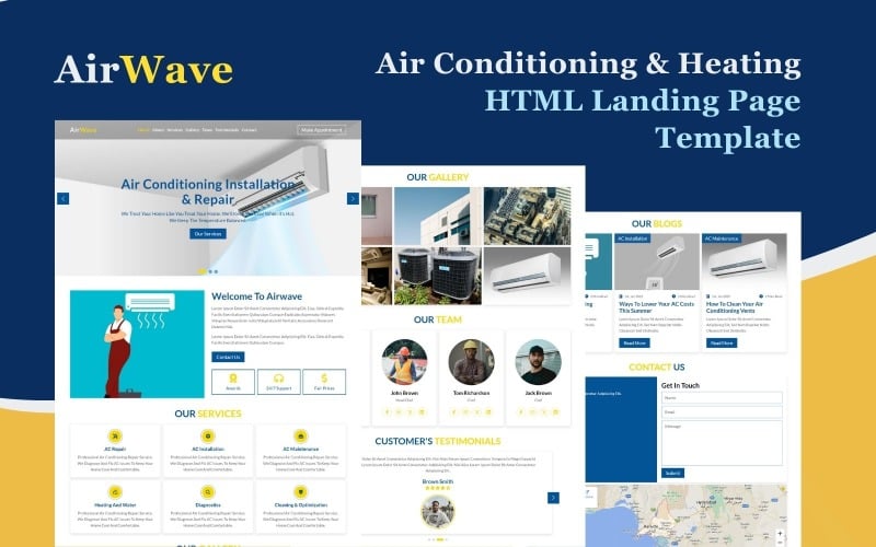 airwave air conditioning amp heating html landing page template original