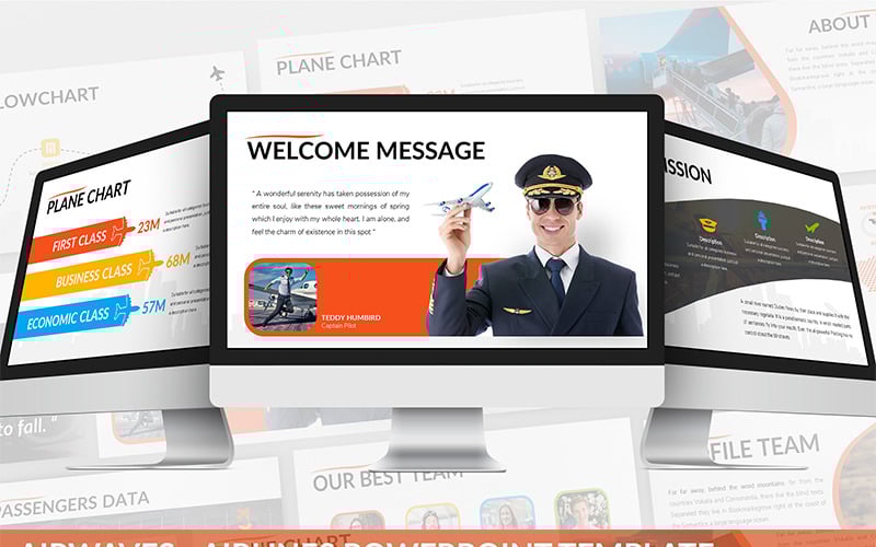 airwaves airlines powerpoint template original
