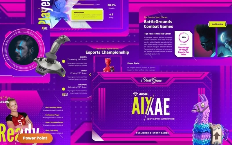 aixae sport games powerpoint template original