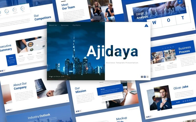 ajidaya business presentation powerpoint template original